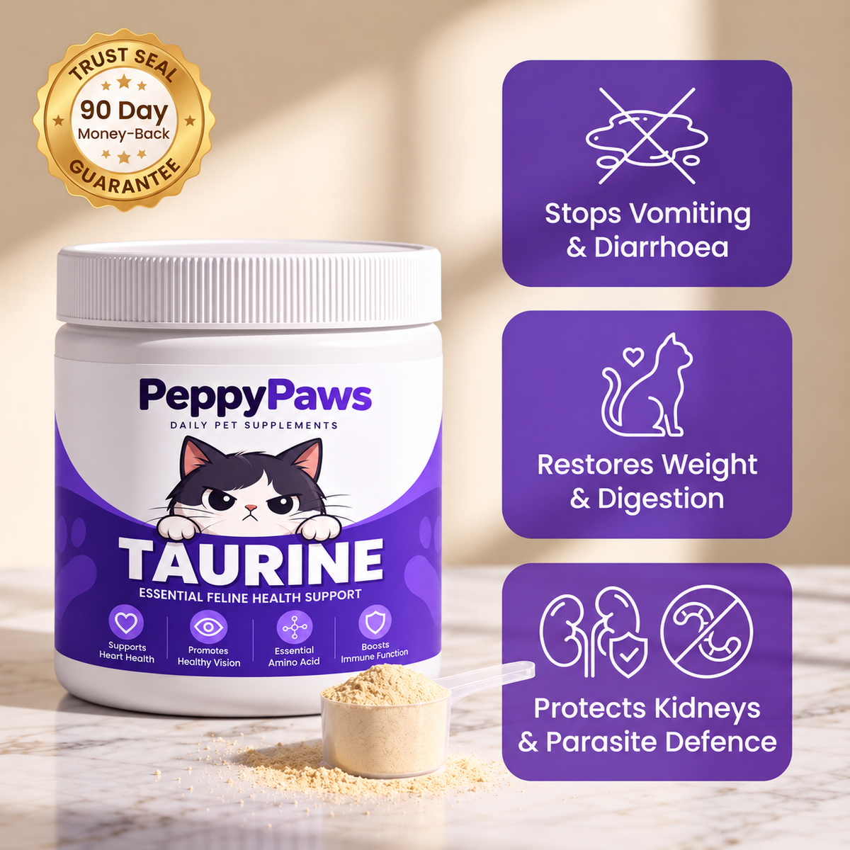 Stop the silent Deficiency Before You See the Signs with PeppyPaws Taurine Supplement